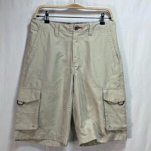 🦚 Tony Hawk, flat front tan shorts: